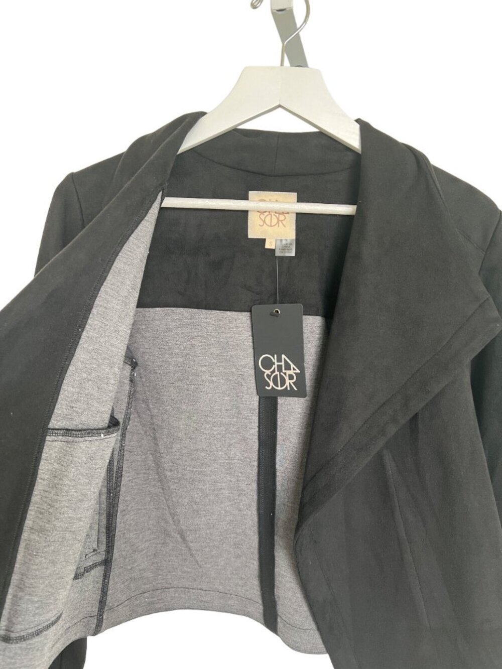 Chaser Black Drape Front Jacket - Picture 3 of 6
